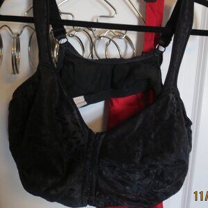 Just My Size 46 DDD Easy On Front Close No Underwire Black Bra